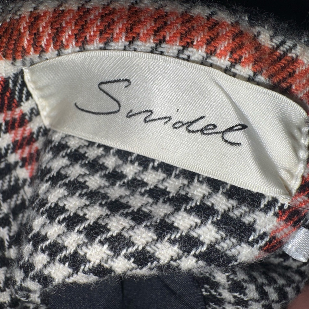 SNIDEL Plaid A-Line Skirt Side Lace Up | Size 0 | Black Orangish White - Picture 3 of 5